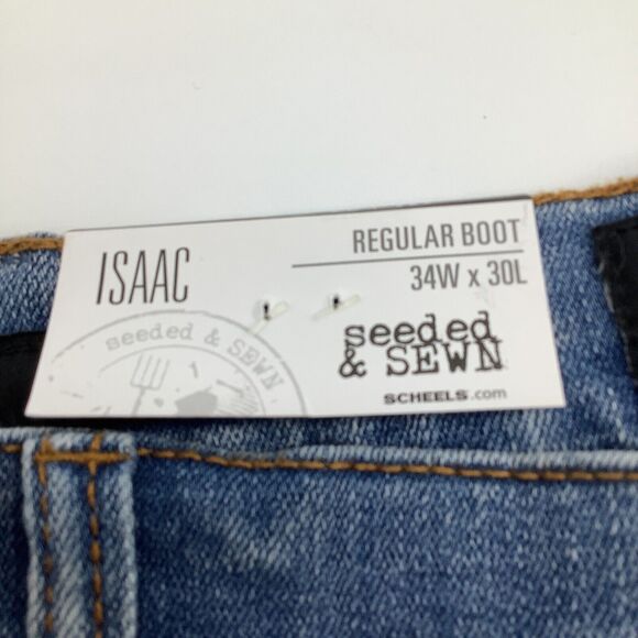 Seeded & Sewn Mens Isaac Regular‎ Boot Jeans Size 34 x 30 (Actual 36 x 30) NWT - Picture 6 of 11